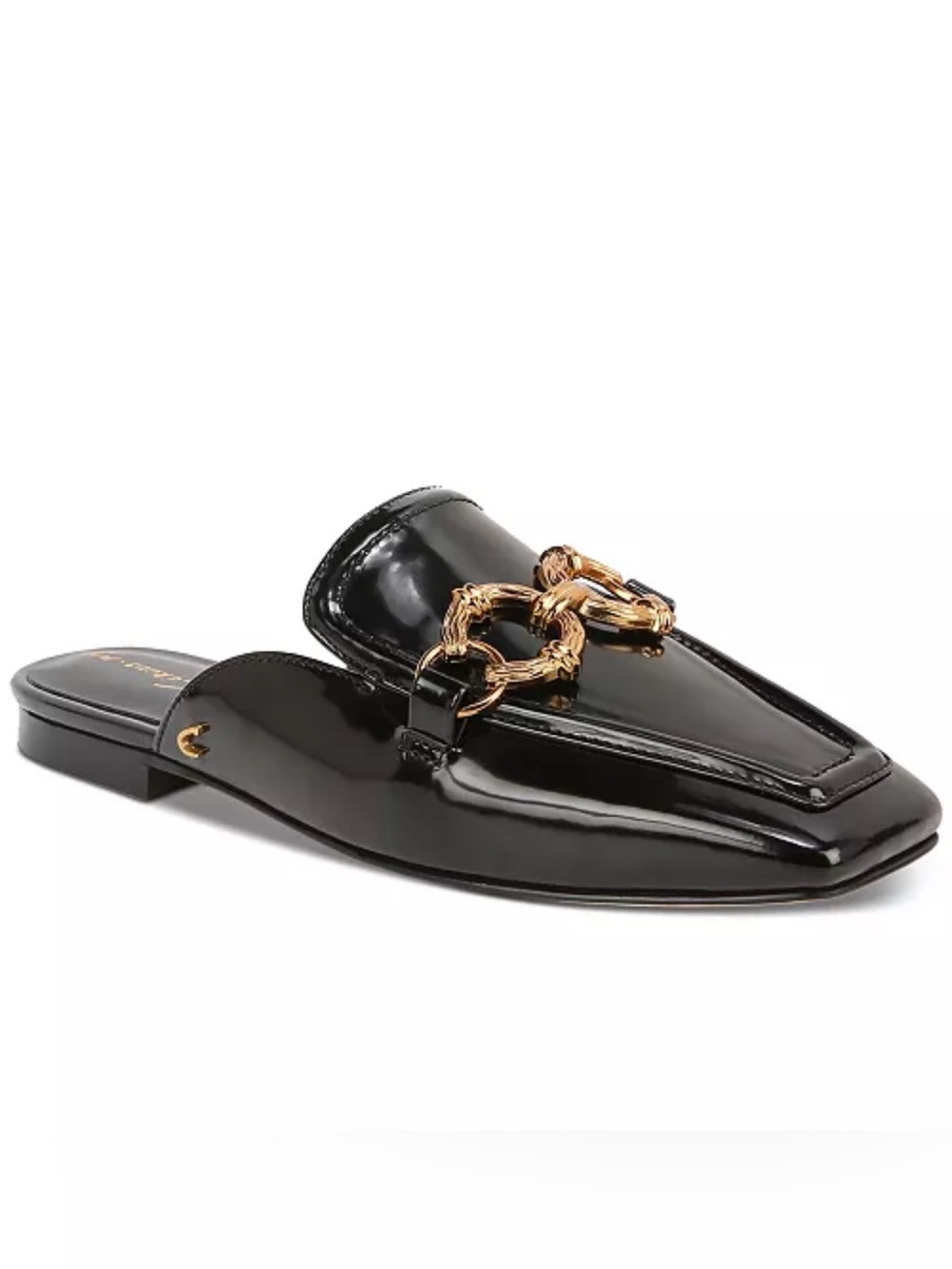 Circus by Sam Edelman Taryn Black Patent Chain Mule Loafers Size 7 slip on